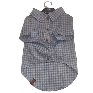 Nautica Plaid Pet Shirt Faux Button Flannel Collared Sleeved Checkered Top NWT